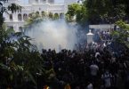 State-owned TV goes off air in Sri Lanka as protesters storm building after president flees abroad (photos)