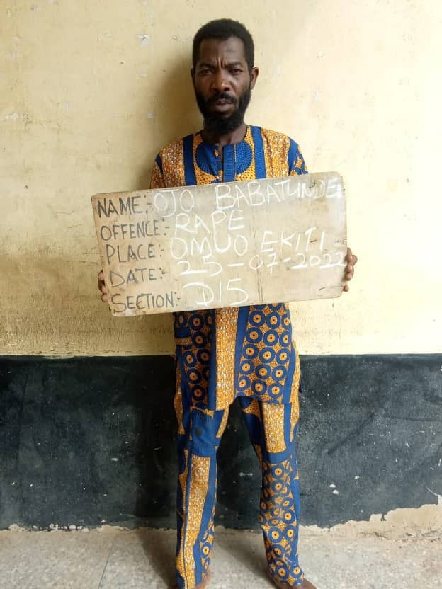 Police arrest man for allegedly raping and impregnating his 15-year-old step daughter in Ekiti